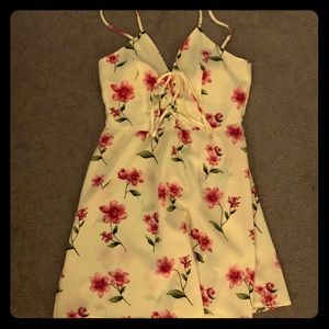 Floral front tie dress